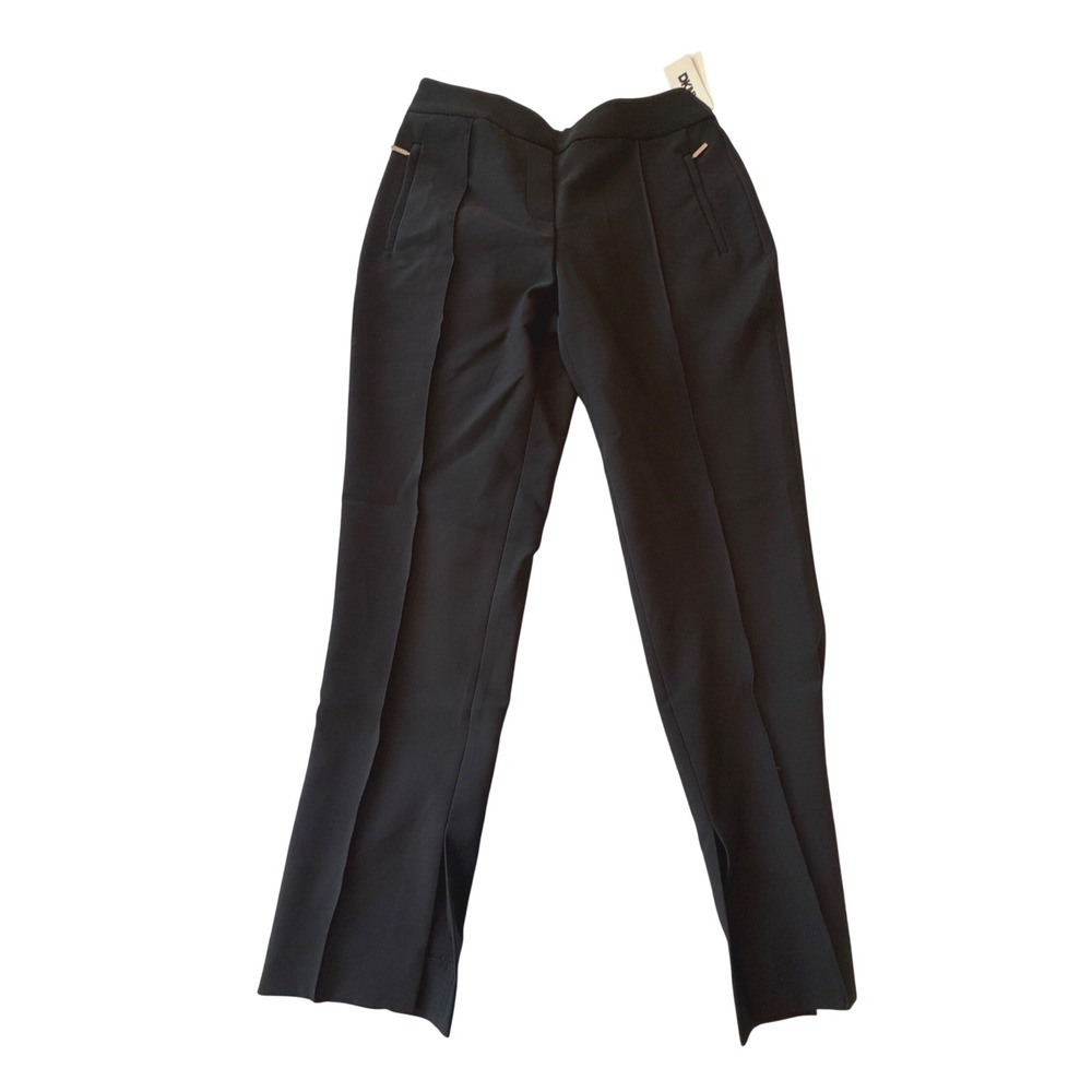 DKNY Black Split Hem Front Seam Dress Pants Womens Size 6 New